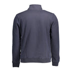 Men's blue cotton sweater by Napapijri, featuring a classic crewneck design and comfortable fit.