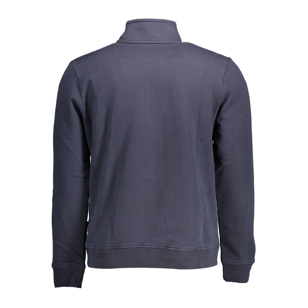 Men's blue cotton sweater by Napapijri, featuring a classic crewneck design and comfortable fit.