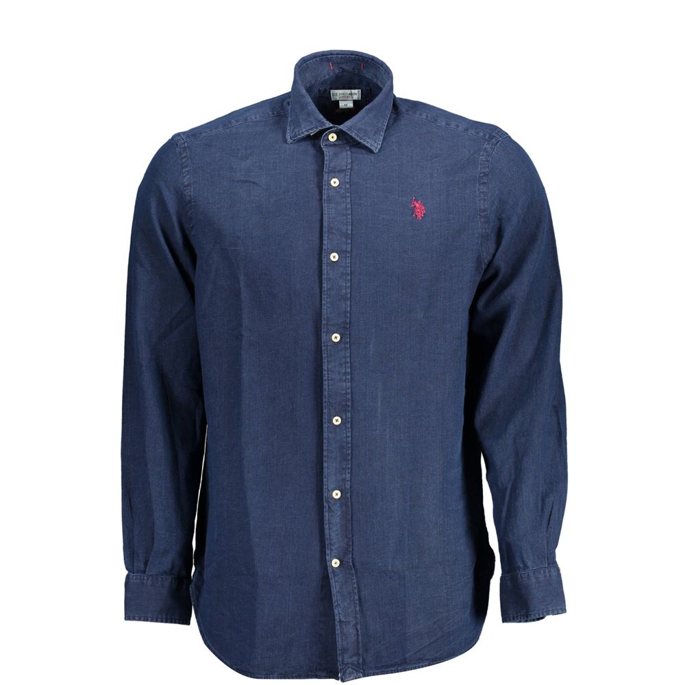 U.S. POLO ASSN. Blue Cotton Men Shirt U.S. POLO ASSN.