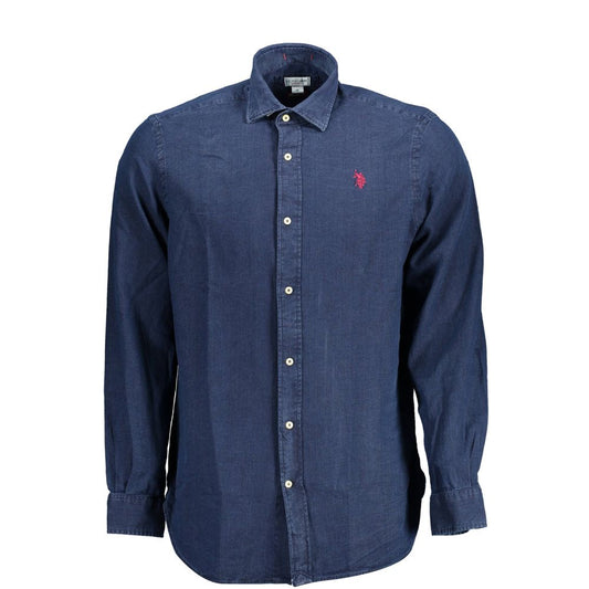 U.S. POLO ASSN. Blue Cotton Men Shirt U.S. POLO ASSN.