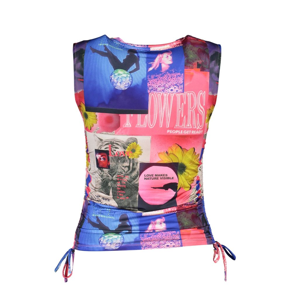 Desigual Blue Elastane Women Top Desigual