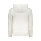 White Calvin Klein men's cotton sweatshirt with a crew neck and long sleeves, casual and comfortable for everyday wear.