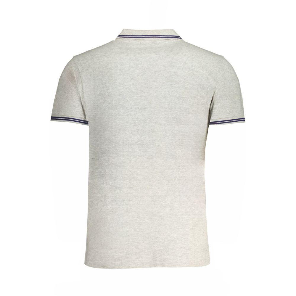 Cavalli Class Grigio cotton men's polo shirt with classic collar and short sleeves, casual style and fitted design.
