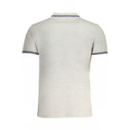 Cavalli Class Grigio cotton men's polo shirt with classic collar and short sleeves, casual style and fitted design.