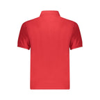 Red cotton men's polo shirt by North Sails featuring a classic fit and collar, displayed on a white background.