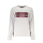 White cotton women's sweatshirt by Cavalli Class featuring a relaxed fit and minimal design.