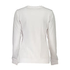 White Cavalli Class cotton women’s sweatshirt with a relaxed fit, featuring a comfortable crew neckline and minimalist design.
