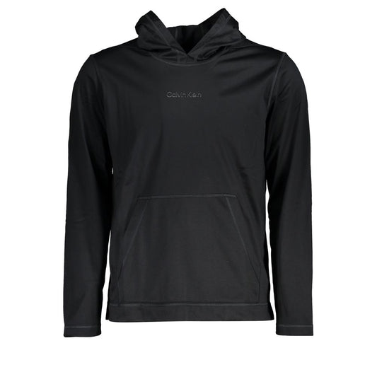 Calvin Klein Sleek Black Hooded Sweatshirt with Logo Print Calvin Klein