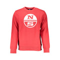 Red cotton men's sweatshirt from North Sails with a crew neck and casual fit, shown on a plain background.