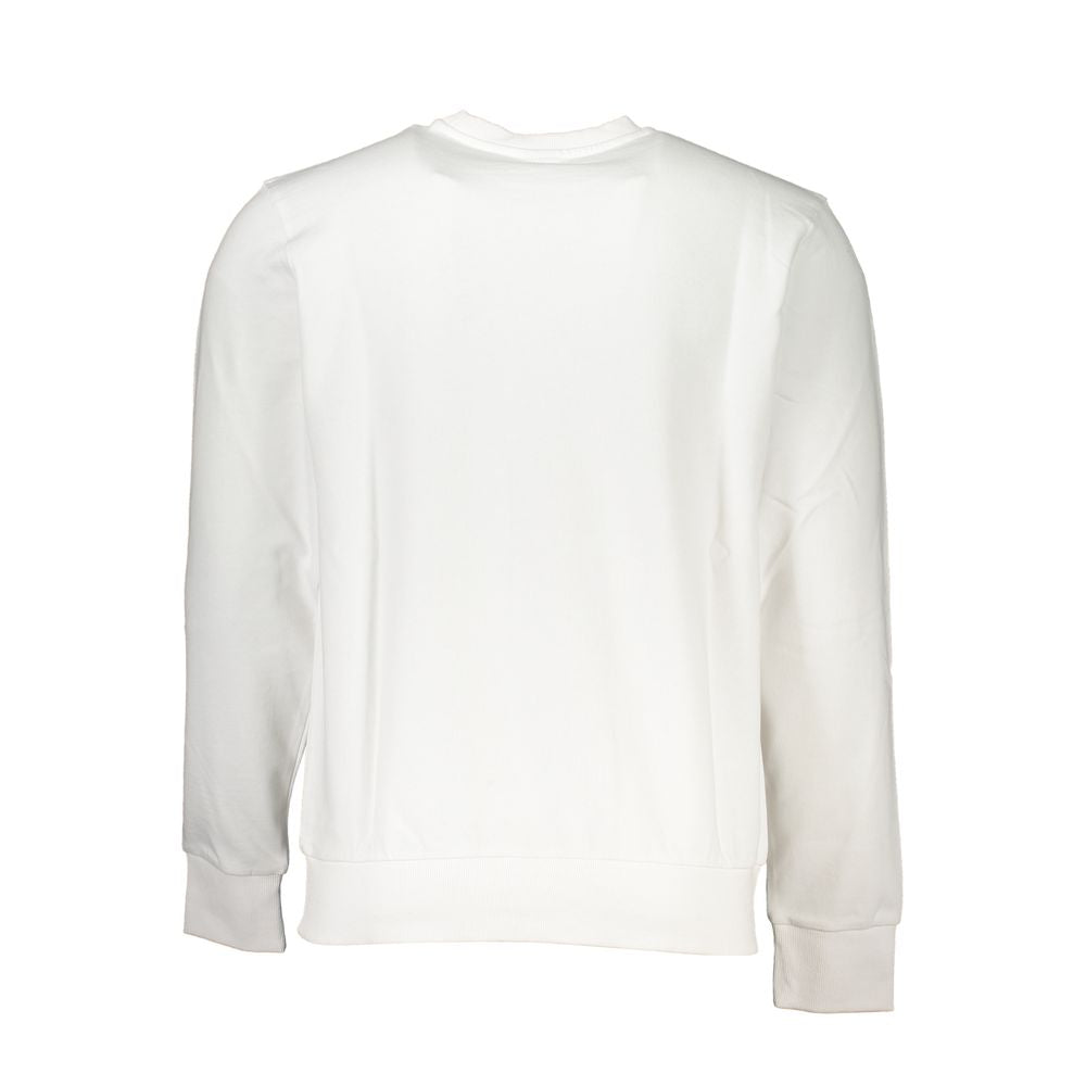 White North Sails cotton men's sweatshirt with a crew neck and ribbed cuffs, casual and comfortable for everyday wear.