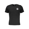 Black North Sails cotton men's T-shirt with round neckline and short sleeves, displayed flat on a white background.