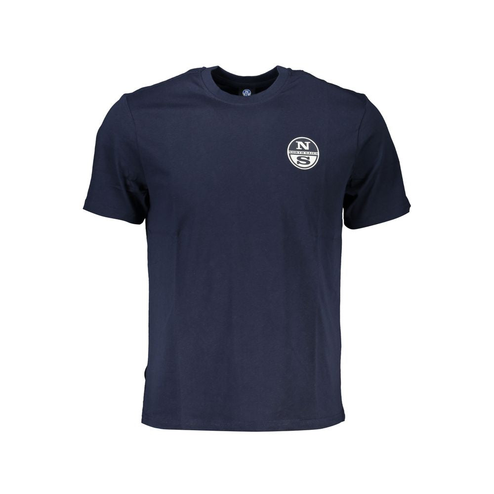 North Sails Blu Cotton Men’s T-Shirt with crew neck and short sleeves, featuring a casual fit and classic design.