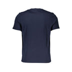 North Sails Blu Cotton Men’s T-Shirt displayed on a hanger, featuring a classic crew neck and short sleeves in blue cotton fabric.