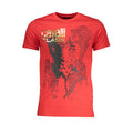Red Cavalli Class cotton men's T-shirt with a classic crew neck and minimalist design, perfect for casual wear.