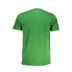 Cavalli Class Verde cotton men's T-shirt with short sleeves and round neckline, featuring a simple, stylish design.
