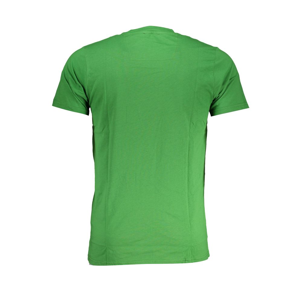 Cavalli Class Verde cotton men's T-shirt with round neckline and short sleeves, featuring a simple, stylish design.
