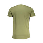 Cavalli Class Verde cotton men's T-shirt with short sleeves and round neckline, featuring a casual and comfortable fit.