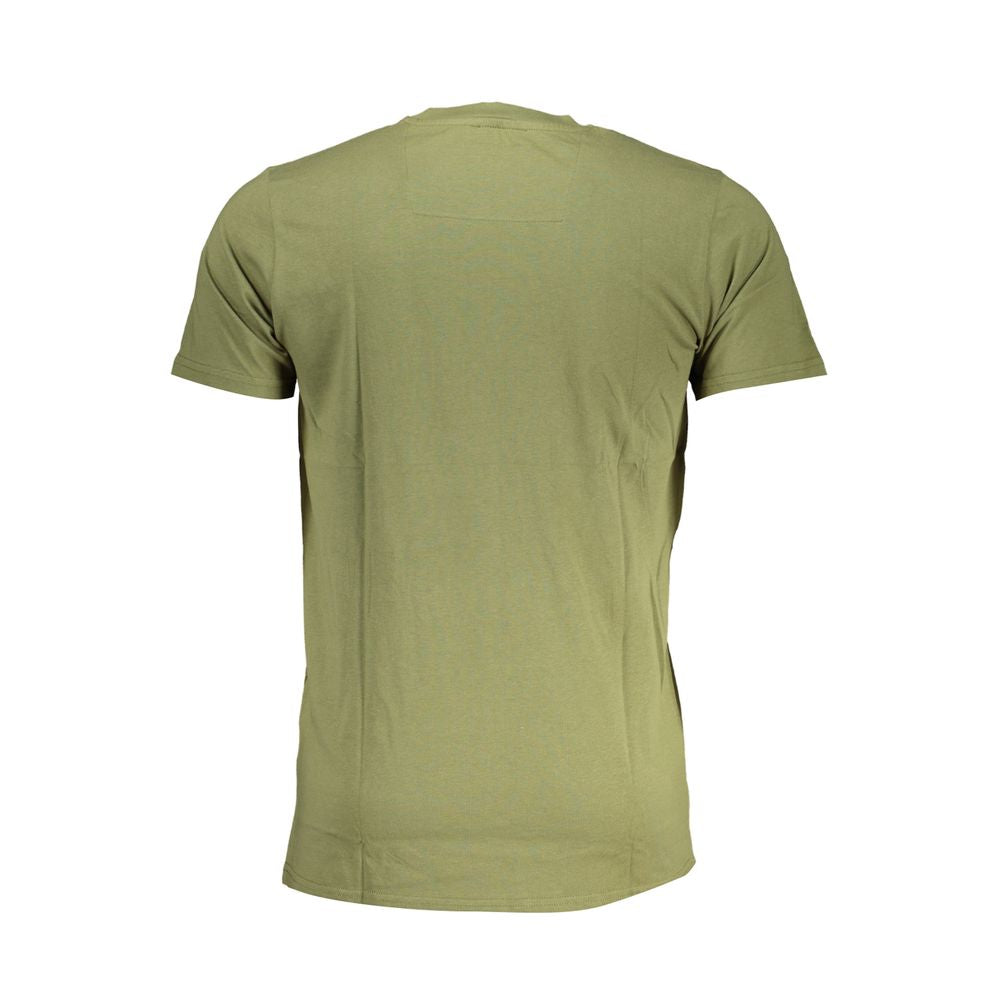 Cavalli Class Verde cotton men's T-shirt with short sleeves and round neckline, featuring a casual and comfortable fit.