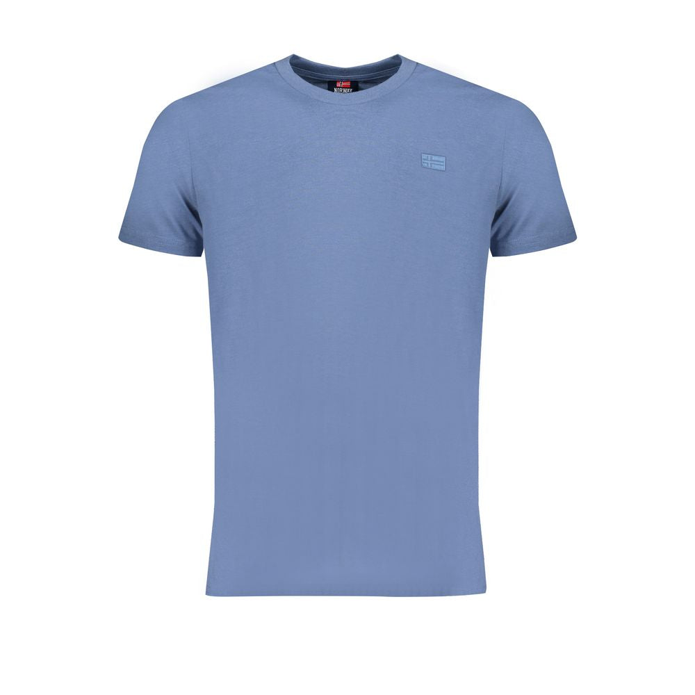 Norway 1963 men's blue cotton T-shirt with a classic fit and short sleeves, featuring a simple, stylish design.