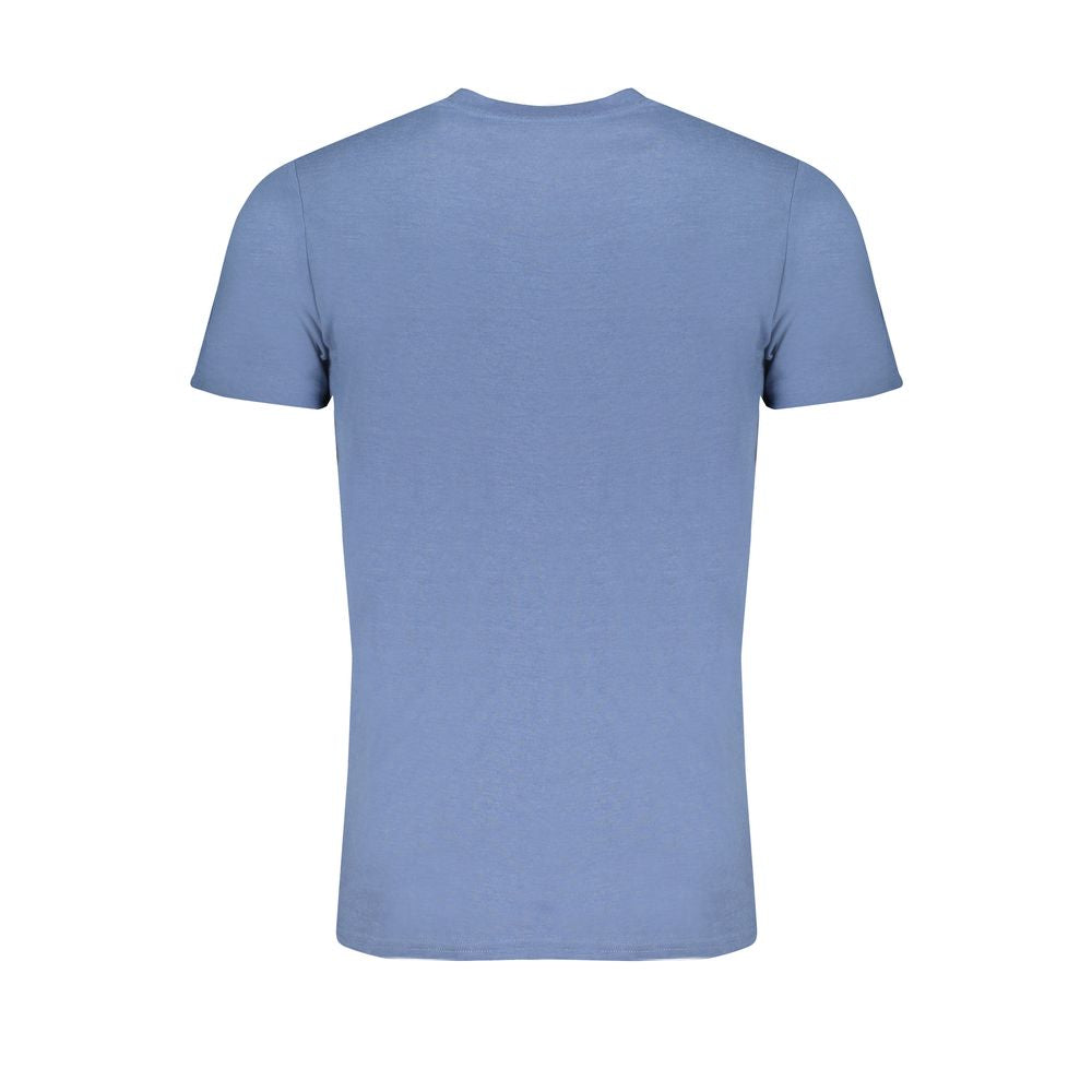 Norway 1963 blue cotton men's T-shirt with printed design, casual fit, and crew neckline.