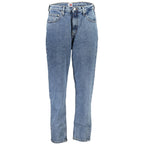Pair of Tommy Hilfiger blue cotton women’s jeans showing classic fit and denim texture.