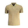 La Martina Verde cotton men's polo shirt displayed on a hanger with a classic collar and embroidered logo.