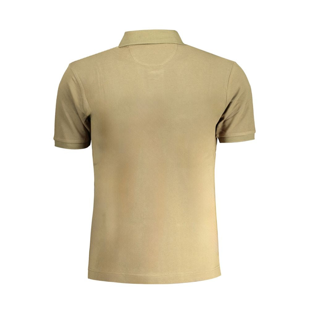 La Martina Verde cotton men's polo shirt with collar and short sleeves, featuring subtle branding and a classic fit.