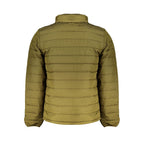 Timberland Verde polyester men's jacket in green, showing front view with zipper and hood, outdoor casual style.