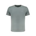 Napapijri Verde cotton men's T-shirt with short sleeves and crew neck, displayed on a neutral background.
