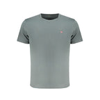 Napapijri Verde cotton men's T-shirt with short sleeves and crew neck, displayed on a neutral background.