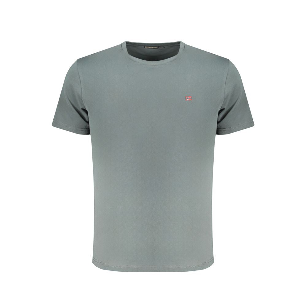 Napapijri Verde cotton men's T-shirt with short sleeves and crew neck, displayed on a neutral background.
