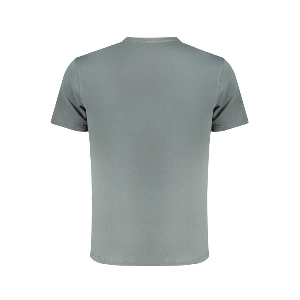 Men's Napapijri Verde cotton T-shirt with short sleeves and round neckline, featuring a simple design and soft fabric.
