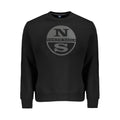 Black North Sails men's cotton sweatshirt with crewneck and long sleeves, casual and comfortable for everyday wear.