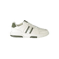 Tommy Hilfiger white polyethylene men's sneaker with sleek design and comfortable fit, featuring brand logo details.
