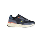 Blue polyurethane men's sneaker by Blauer with white sole and sleek design, ideal for casual and athletic wear.