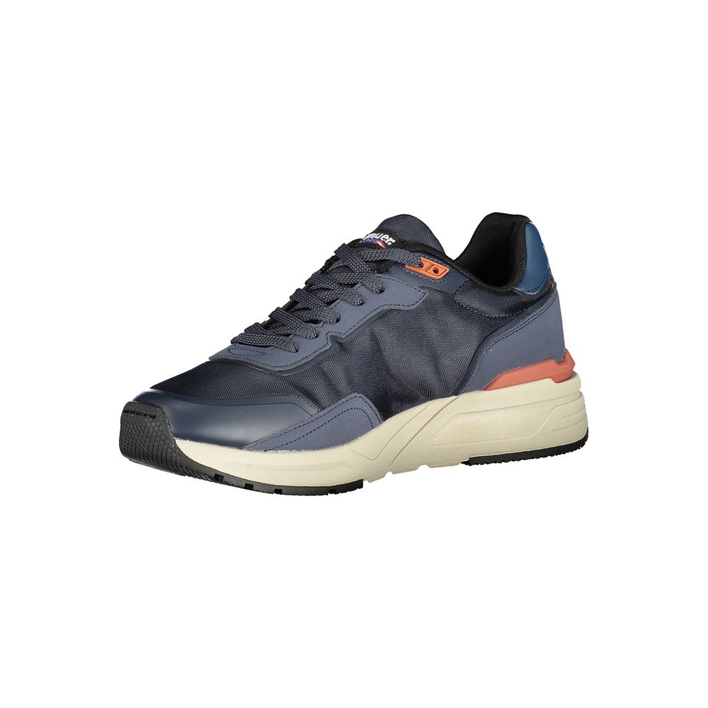 Blue polyurethane men's sneaker by Blauer featuring a sleek design and comfortable athletic style.