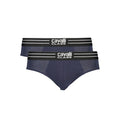 Blue cotton men's briefs by Cavalli Class featuring a comfortable fit and stylish design.