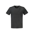 Black cotton men's T-shirt by Tommy Hilfiger, featuring a classic fit and subtle logo detail.