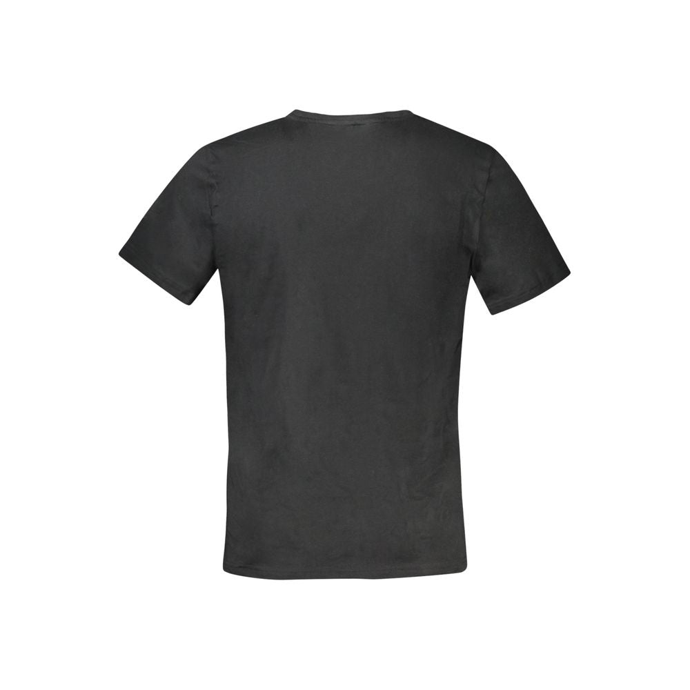 Black cotton men's T-shirt by Tommy Hilfiger, featuring a classic fit and logo detail on the front.