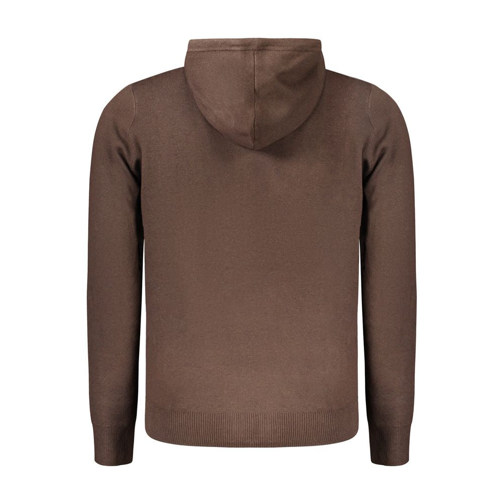 Norway 1963 Marrone men's cardigan made of poliammide, featuring a classic knit design and button-up front.