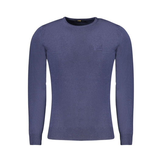 Cavalli Class Blue Viscose Men Sweater Cavalli Class