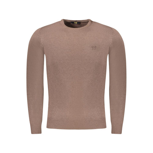 Cavalli Class Brown Viscose Men Sweater Cavalli Class