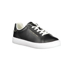 Tommy Hilfiger Black Leather Women Sneaker - Eljoys Fashion 