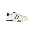 Tommy Hilfiger Bianco polyurethane men's sneaker with white design, rubber sole, and sporty style, shown in close-up.