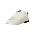 Tommy Hilfiger Bianco polyurethane men's sneaker with white design and sleek casual style, featuring laces and sporty sole.