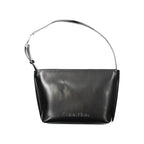 Calvin Klein black polyester women's shoulder bag with sleek design and adjustable strap, suitable for casual or formal occasions.