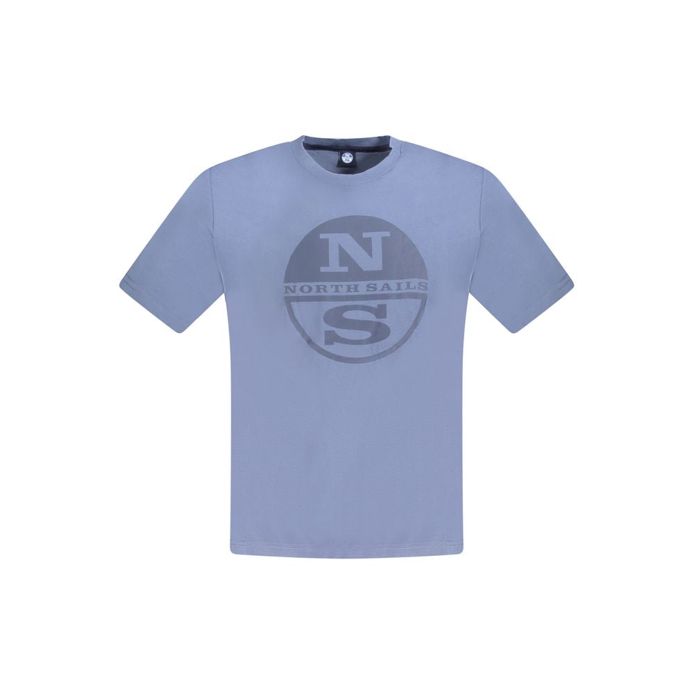 Blue cotton men's T-shirt by North Sails featuring a classic crew neck and minimal branding.