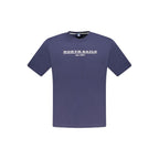 Blue cotton men's T-shirt by North Sails with a classic fit and crew neckline, shown on a plain background.
