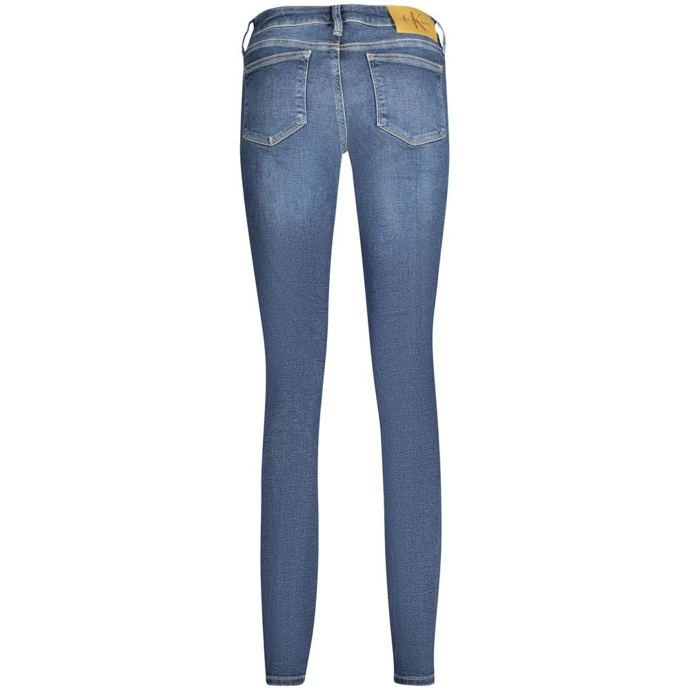 Calvin Klein Blu cotton women's jeans with classic straight-leg fit and five-pocket style.