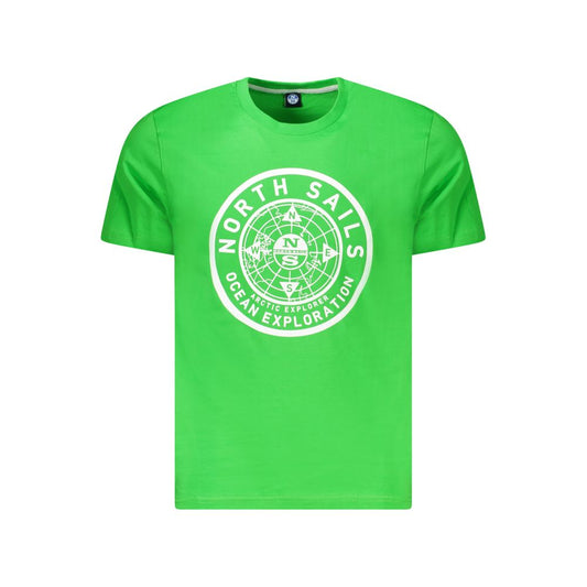 North Sails Green Cotton Men T-Shirt North Sails